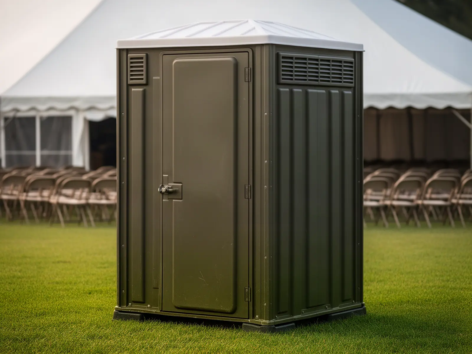 Clean porta potty unit from Ferreira & Rucker Porta Potty Rentals in Dallas, TX